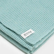 Mint green recycled cashmere rib knit scarf